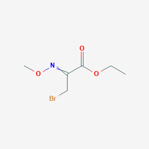 molecular formula C6H10BrNO3 B8678661 Ethyl 3-bromo-2-(methoxyimino)propanoate 