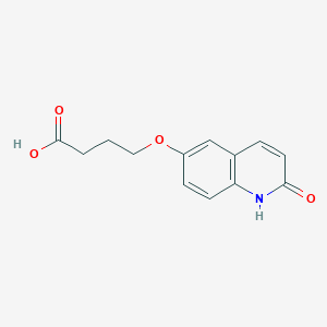 molecular formula C13H13NO4 B8678666 4-((2-Oxo-1,2-dihydroquinolin-6-yl)oxy)butanoic acid CAS No. 58899-33-5