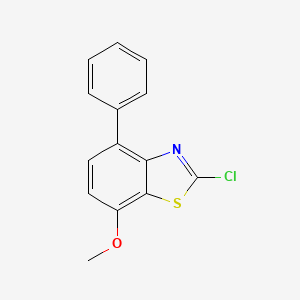 molecular formula C14H10ClNOS B8678693 2-Chloro-7-methoxy-4-phenylbenzo[d]thiazole 