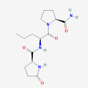 molecular formula C15H24N4O4 B8678697 L-Prolinamide, 5-oxo-L-prolyl-L-norvalyl- CAS No. 78058-02-3