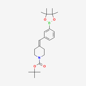molecular formula C23H34BNO4 B8678929 Tert-butyl 4-(3-(4,4,5,5-tetramethyl-1,3,2-dioxaborolan-2-yl)benzylidene)piperidine-1-carboxylate 