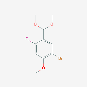 molecular formula C10H12BrFO3 B8678936 1-Bromo-5-(dimethoxymethyl)-4-fluoro-2-methoxybenzene CAS No. 914397-16-3