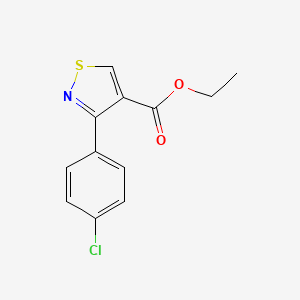 molecular formula C12H10ClNO2S B8679081 ETHYL 3-(4-CHLOROPHENYL)ISOTHIAZOLE-4-CARBOXYLATE 