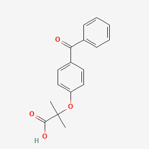 molecular formula C17H16O4 B8679297 Propanoic acid, 2-(4-benzoylphenoxy)-2-methyl- CAS No. 29941-94-4