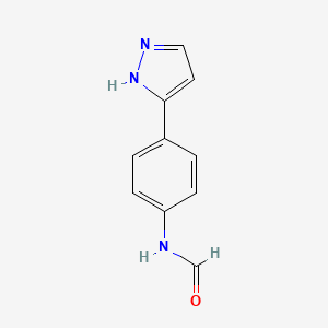 molecular formula C10H9N3O B8679380 N-[4-(pyrazol-3-yl)-phenyl]-formamide 