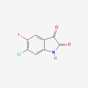 molecular formula C8H3ClINO2 B8679437 6-Chloro-5-iodoindoline-2,3-dione 
