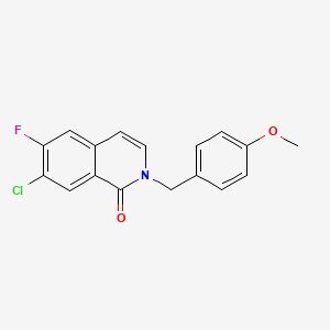 molecular formula C17H13ClFNO2 B8679476 7-Chloro-6-fluoro-2-[(4-methoxyphenyl)methyl]isoquinolin-1(2H)-one CAS No. 923022-54-2