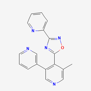 molecular formula C18H13N5O B8679548 5-Methyl-4-[3-(pyridin-2-yl)-1,2,4-oxadiazol-5-yl]-3,3'-bipyridine CAS No. 856570-73-5