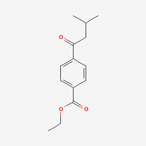molecular formula C14H18O3 B8679562 Ethyl 4-(3-methylbutanoyl)benzoate 