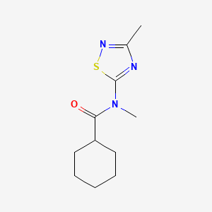 molecular formula C11H17N3OS B8679580 N-Methyl-N-(3-methyl-1,2,4-thiadiazol-5-yl)cyclohexanecarboxamide CAS No. 62347-27-7