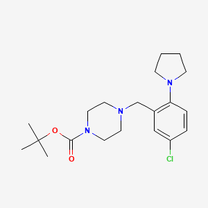 molecular formula C20H30ClN3O2 B8679684 Tert-butyl 4-[[5-chloro-2-(pyrrolidin-1-yl)phenyl]methyl]piperazine-1-carboxylate 