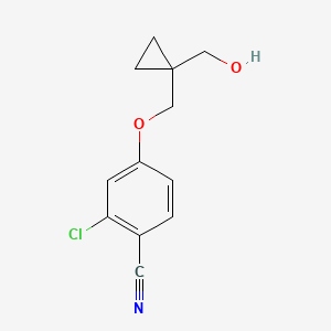 molecular formula C12H12ClNO2 B8679758 2-Chloro-4-(1-hydroxymethylcyclopropylmethoxy)benzonitrile 