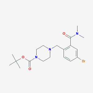 molecular formula C19H28BrN3O3 B8679929 Tert-butyl 4-[[4-bromo-2-(dimethylcarbamoyl)phenyl]methyl]piperazine-1-carboxylate 