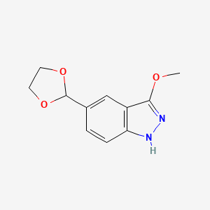 molecular formula C11H12N2O3 B8680025 1h-Indazole,5-(1,3-dioxolan-2-yl)-3-methoxy- 