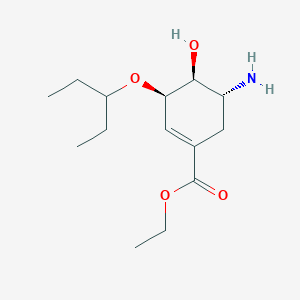 molecular formula C14H25NO4 B8680108 (3R,4S,5R)-ethyl 5-amino-4-hydroxy-3-(pentan-3-yloxy)cyclohex-1-enecarboxylate 