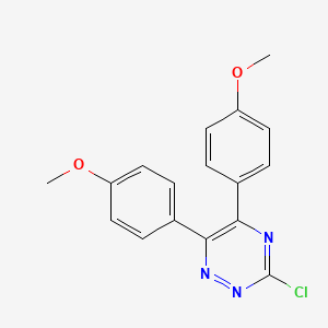 molecular formula C17H14ClN3O2 B8680153 3-Chloro-5,6-bis(4-methoxyphenyl)-1,2,4-triazine CAS No. 59663-39-7