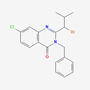 molecular formula C19H18BrClN2O B8680187 3-Benzyl-2-(1-bromo-2-methylpropyl)-7-chloroquinazolin-4(3H)-one CAS No. 587881-24-1