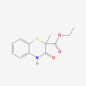 molecular formula C12H13NO3S B8680221 Ethyl-2-methyl-3,4-dihydro-3-oxo-2H-1,4-benzothiazine-2-carboxylate 