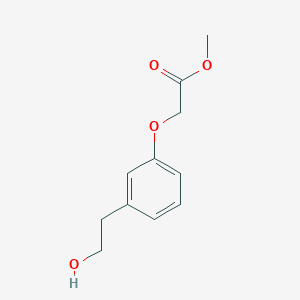 molecular formula C11H14O4 B8680248 Acetic acid, [3-(2-hydroxyethyl)phenoxy]-, methyl ester CAS No. 132418-16-7