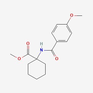 molecular formula C16H21NO4 B8680261 Methyl 1-(4-methoxybenzamido)cyclohexane-1-carboxylate 
