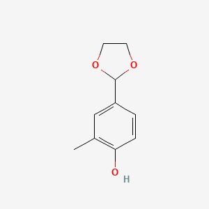 molecular formula C10H12O3 B8680273 4-[1,3]Dioxolan-2-yl-2-methylphenol 