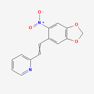 Pyridine, 2-[2-(6-nitro-1,3-benzodioxol-5-yl)ethenyl]-