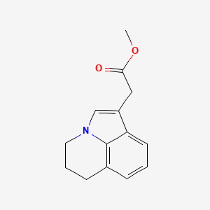 molecular formula C14H15NO2 B8680596 Methyl 2-(5,6-dihydro-4H-pyrrolo[3,2,1-ij]quinolin-1-yl)acetate 