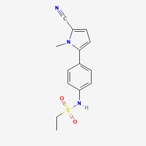 molecular formula C14H15N3O2S B8681356 N-(4-(5-Cyano-1-methyl-1H-pyrrol-2-yl)phenyl)ethanesulfonamide CAS No. 922505-81-5