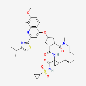 N-[17-[2-(4-isopropylthiazole-2-yl)-7-methoxy-8-methylquinolin-4-yloxy]-13-methyl-2,14-dioxo-3,13-diazatricyclo[13.3.0.04,6]octadec-7-ene-4-carbonyl](cyclopropyl)sulfonamide