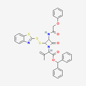 Benzhydryl 2-(benzothiazol-2-yldithio)-alpha-(isopropenyl)-4-oxo-3-((phenoxyacetyl)amino)azetidine-1-acetate