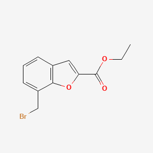 molecular formula C12H11BrO3 B8681963 ethyl 7-(bromomethyl)-1-benzofuran-2-carboxylate 