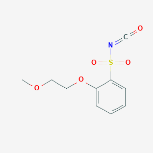 molecular formula C10H11NO5S B8681992 o-(2-methoxyethoxy)-benzene sulfonyl isocyanate CAS No. 89020-61-1