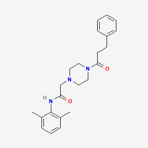 N-(2,6-dimethylphenyl)-2-[4-(3-phenylpropanoyl)piperazin-1-yl]acetamide