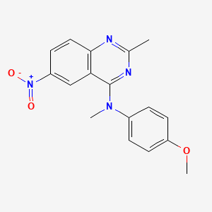 molecular formula C17H16N4O3 B8682255 N-(4-methoxyphenyl)-N,2-dimethyl-6-nitroquinazolin-4-amine CAS No. 827031-44-7