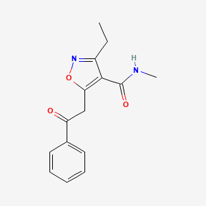 3-Ethyl-N-methyl-5-(2-oxo-2-phenylethyl)-1,2-oxazole-4-carboxamide
