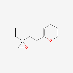 molecular formula C11H18O2 B8682523 6-[2-(2-Ethyloxiran-2-yl)ethyl]-3,4-dihydro-2H-pyran CAS No. 88664-50-0