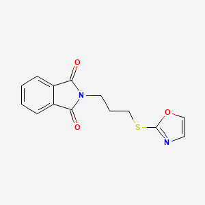 molecular formula C14H12N2O3S B8682612 2-(3-Phthalimidopropylthio)oxazole 