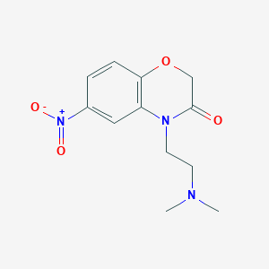molecular formula C12H15N3O4 B8682616 4-(2-Dimethylaminoethyl)-6-nitro-2H-1,4-benzoxazin-3(4H)-one 