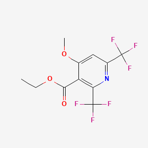 molecular formula C11H9F6NO3 B8682617 4-Methoxy-2,6-bis-trifluoromethyl-nicotinic acid ethyl ester 