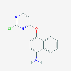 molecular formula C14H10ClN3O B8682661 4-((2-Chloropyrimidin-4-yl)oxy)naphthalen-1-amine CAS No. 476011-71-9