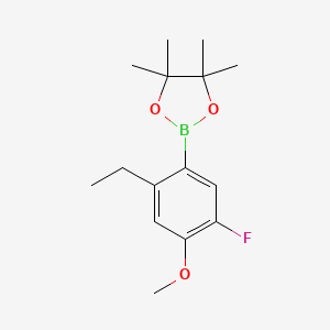 molecular formula C15H22BFO3 B8682682 2-(2-Ethyl-5-fluoro-4-methoxyphenyl)-4,4,5,5-tetramethyl-1,3,2-dioxaborolane CAS No. 1421503-46-9