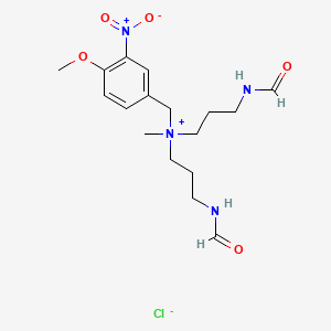 molecular formula C17H27ClN4O5 B8682779 Bis[3-(formylamino)propyl](4-methoxy-3-nitrobenzyl)methylammonium chloride CAS No. 58795-54-3