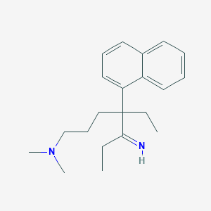 molecular formula C21H30N2 B086828 1-Dimethylamino-4-ethyl-4-(1-naphthyl)-5-iminoheptane CAS No. 14722-49-7