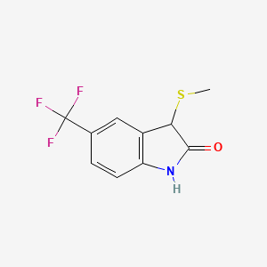B8682848 3-Methylsulfanyl-5-trifluoromethyl-1,3-dihydro-indol-2-one CAS No. 61394-91-0