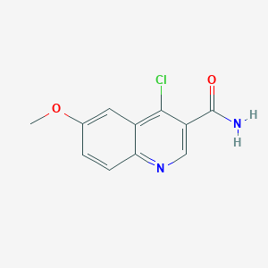 molecular formula C11H9ClN2O2 B8682976 4-Chloro-6-methoxyquinoline-3-carboxamide 