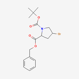 molecular formula C17H22BrNO4 B8683050 2-O-benzyl 1-O-tert-butyl 4-bromopyrrolidine-1,2-dicarboxylate 