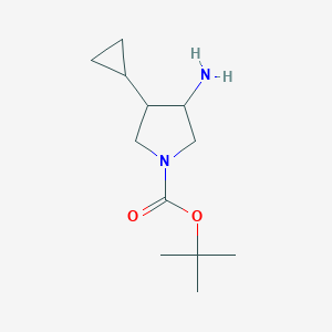 molecular formula C12H22N2O2 B8683091 Tert-butyl 3-amino-4-cyclopropylpyrrolidine-1-carboxylate 