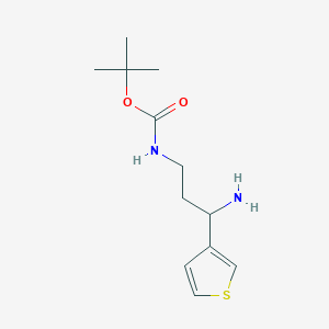 molecular formula C12H20N2O2S B8683360 tert-butyl N-(3-amino-3-thiophen-3-ylpropyl)carbamate 