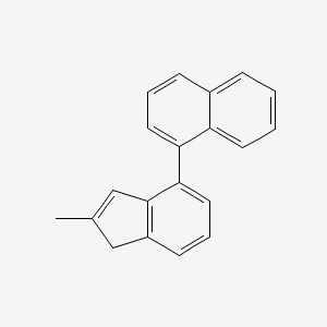 molecular formula C20H16 B8683495 Naphthalene, 1-(2-methyl-1H-inden-4-yl)- CAS No. 153733-80-3