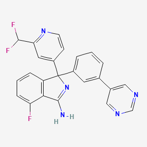 1-(2-(Difluoromethyl)pyridin-4-yl)-4-fluoro-1-(3-(pyrimidin-5-yl)phenyl)-1H-isoindol-3-amine